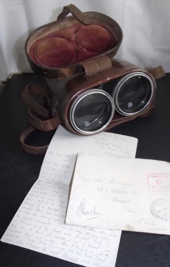 WW1 Named South Staffs Cased Binoculars and Trench