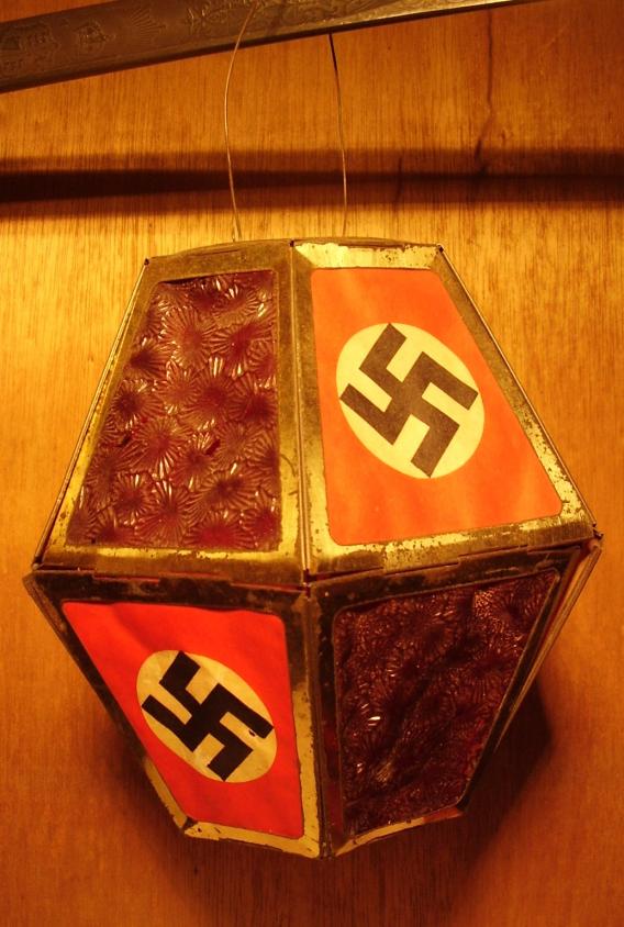 1930's Nazi Swastika Metal Lantern.