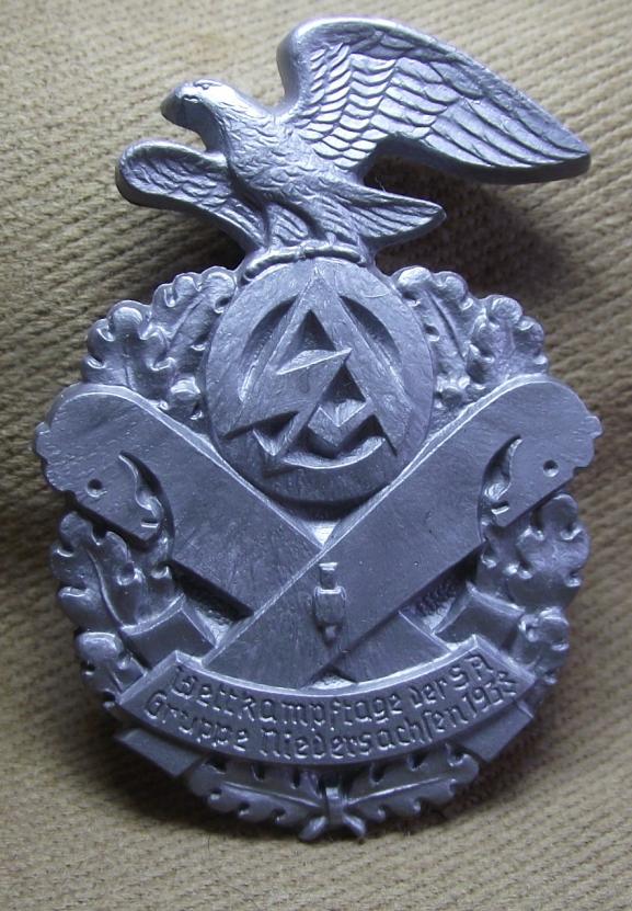 1938 SA Niederssachsen, Grupp 2, Event Badge/Tinnie.