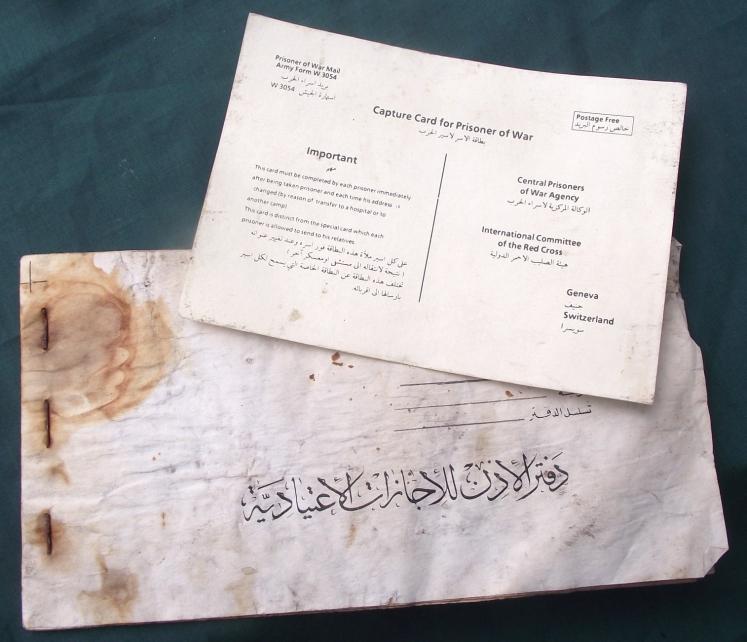 Iraqi POW Capture Card and Receipt Book.