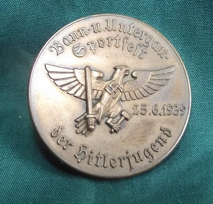  Hitler Youth Event Badge/Tinnie. Bann Sportfest 1939.