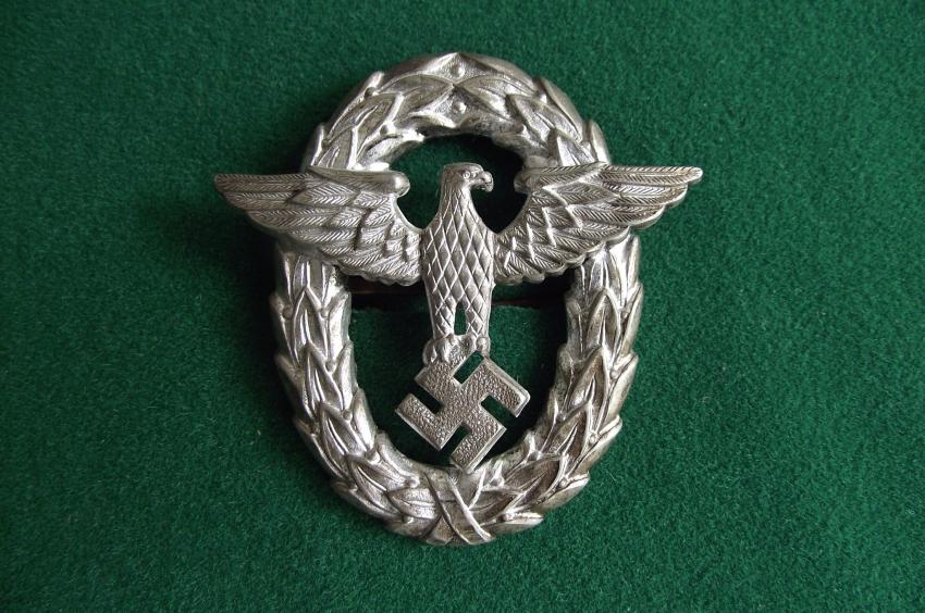 First Pattern Police Visor  Metal Cap Eagle.