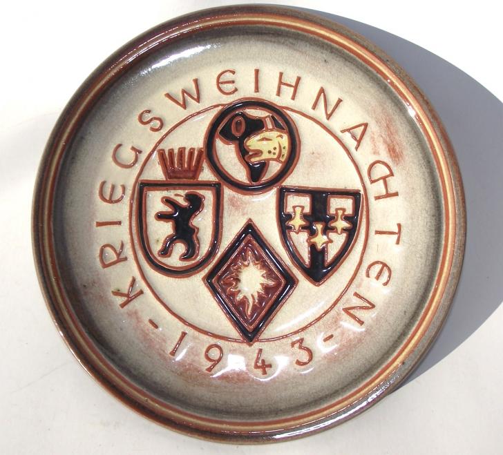 1943, Jagdgeschwader 27, Kriegsweihnachten Commemorative Ceramic Plate.
