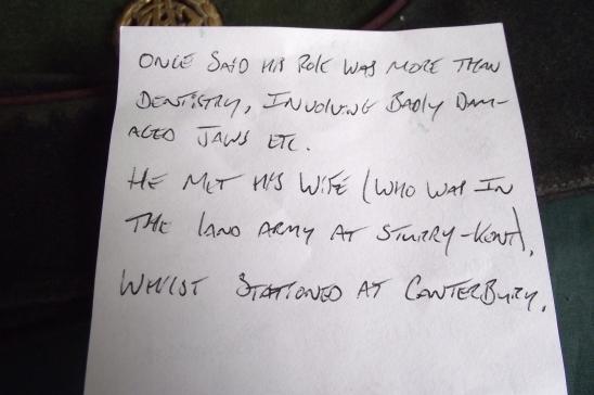 WW2 Army Dental Corps Officers Side Cap.