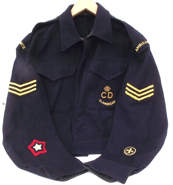 Glamorgan Civil Defence Ambulance Driver Battle Dress.