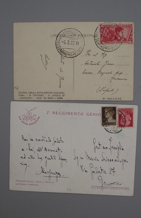 2 X Italian Fascist Post Cards.