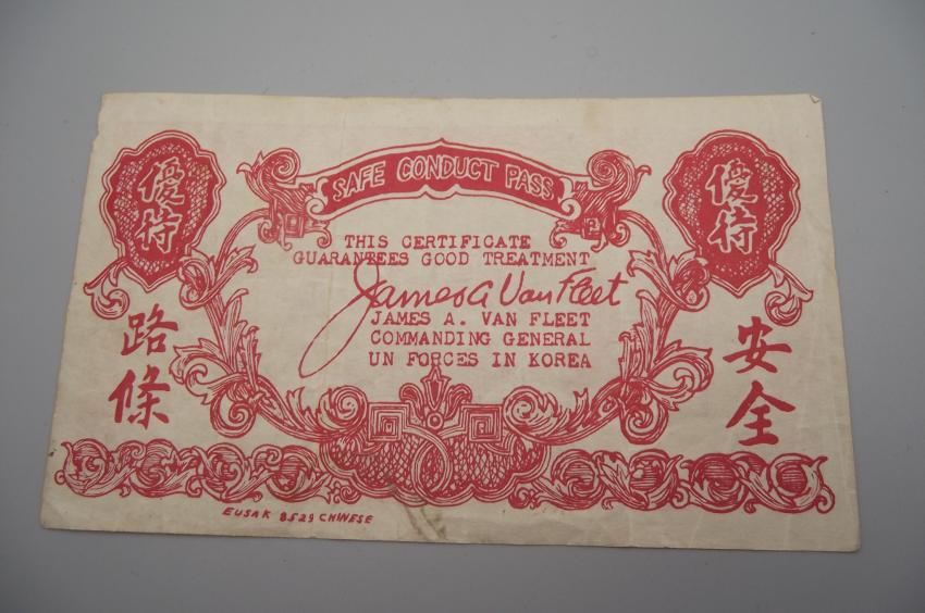 PRICE REDUCED. Korea,UN Forces Safe Conduct Pass.