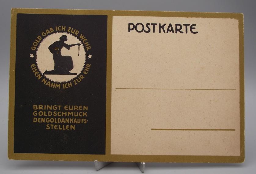 Imperial German Postcard. Gold For Iron.