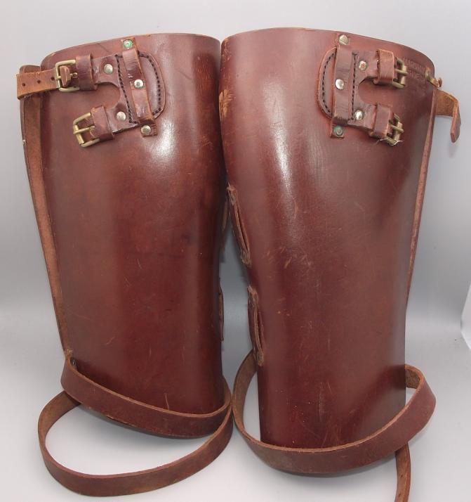 British 1916 Dated ''Stohwasser'' Leather Leggins.