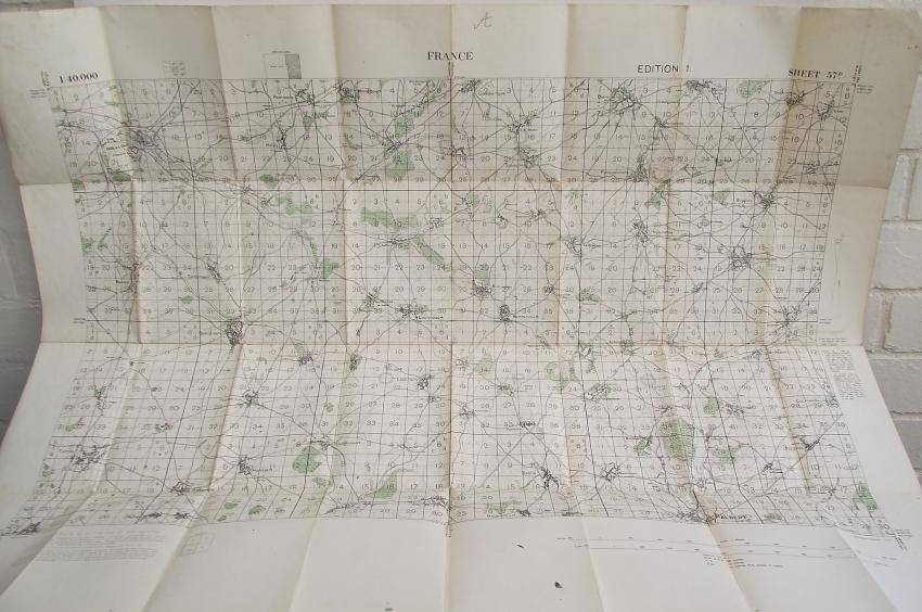 1916 Dated Map, Somme Area. Thiepval, Mametz, Pozieres,Courcelette, Grandcourt.