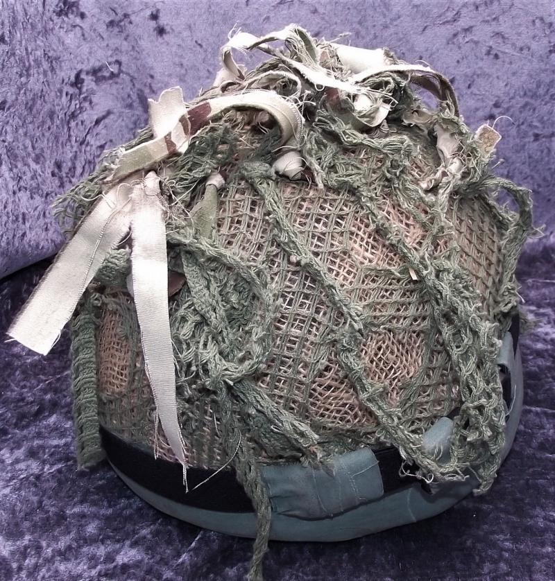 British MK6/A Camo Netted Helmet.