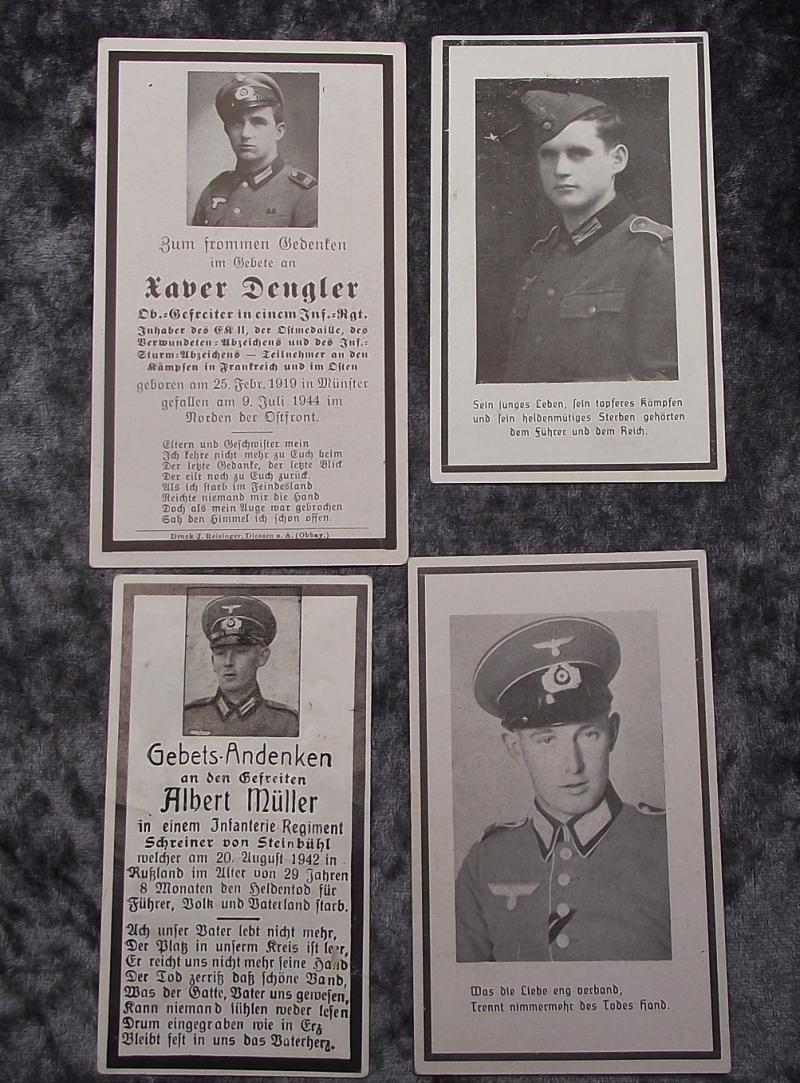 4 X German Death Cards.