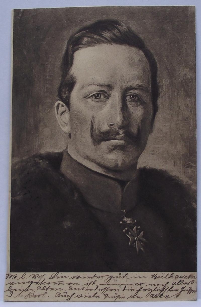 Imperial German Post Card. Kaiser Wilhelm. 1908.