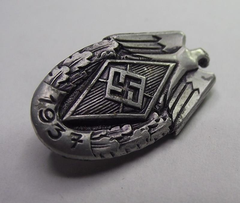 1937 Dated Hitler Youth Sports Participants Badge.