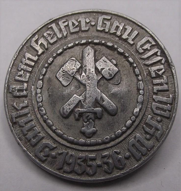 1935/6 WHW- Gau-Essen Event Badge/Tinnie.