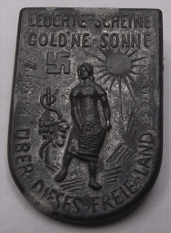 Leuchte Scheine Gold'ne Sonne Event Badge/Tinnie.