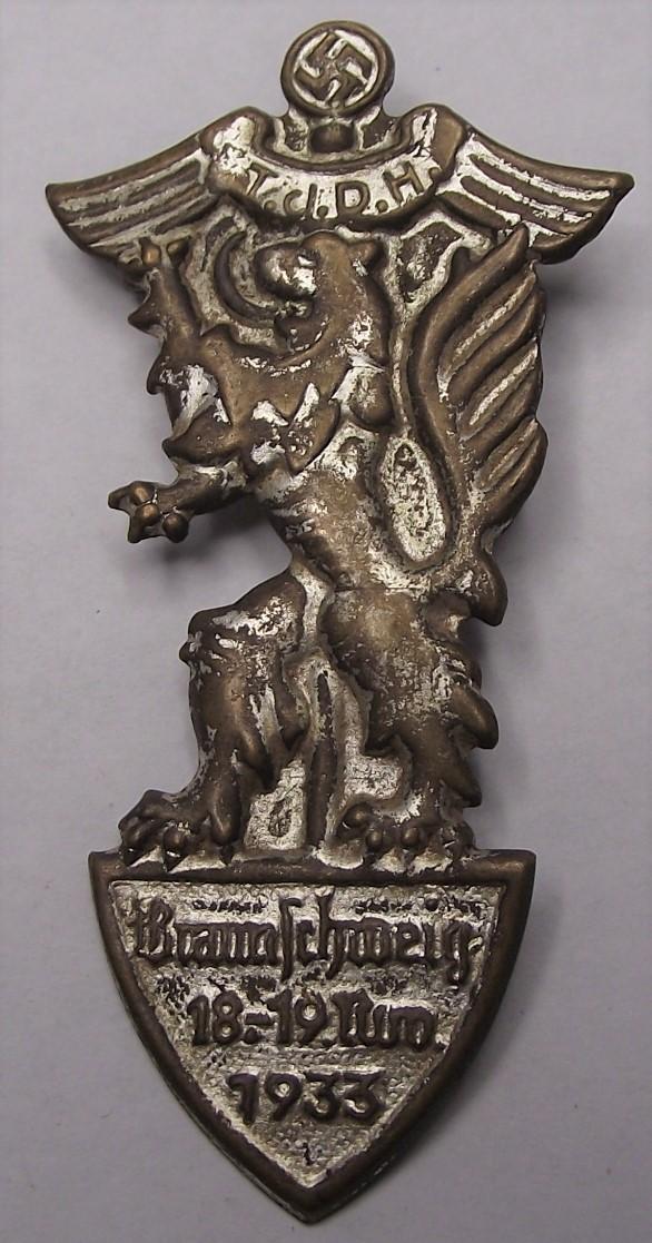 1933 Braunschweig Event Badge/Tinnie.