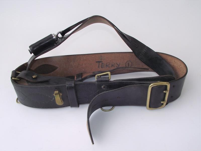 Black Sam Brown Belt with Whistle.