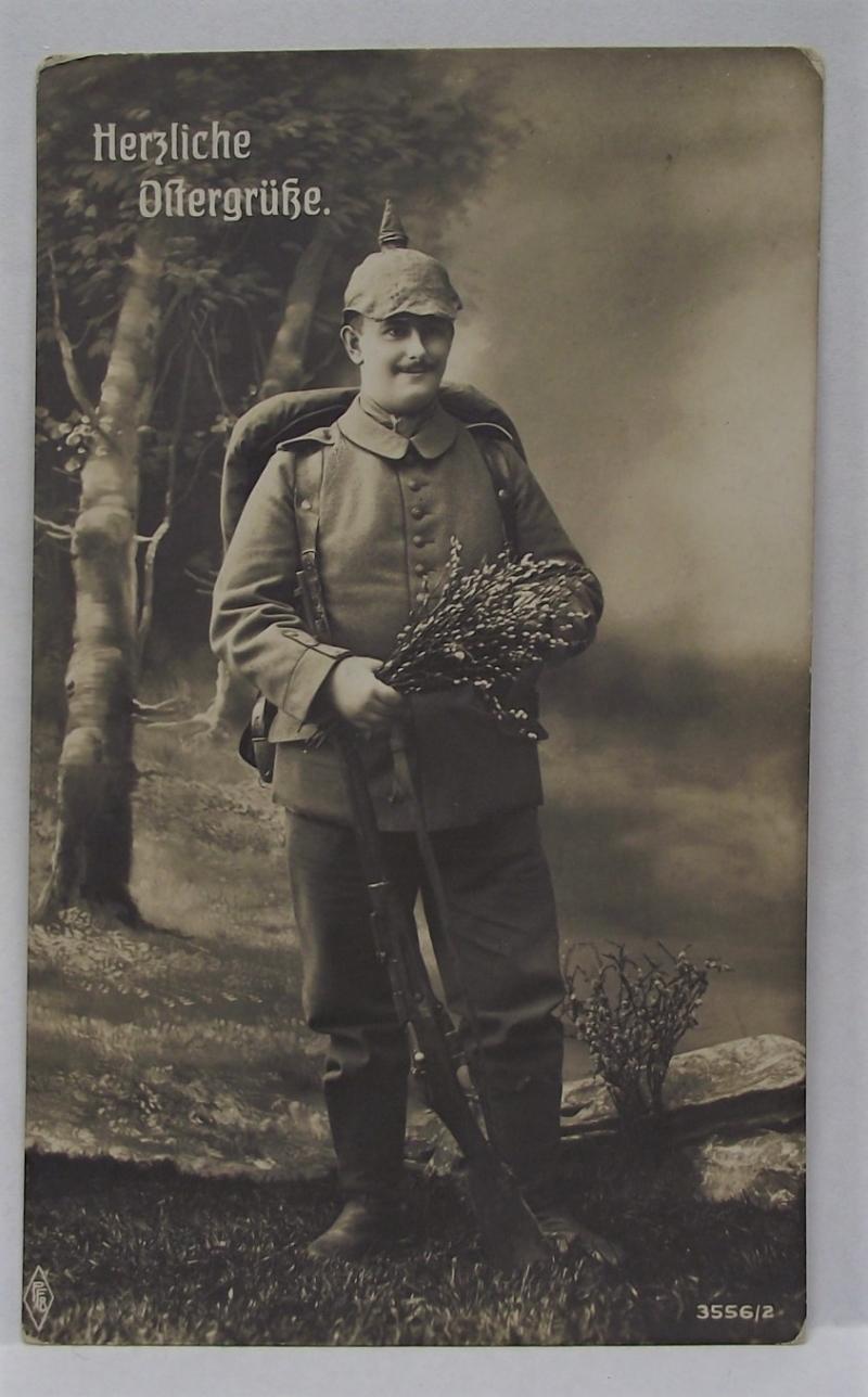 Imperial German Post Card. Pickelhaube and Cover.