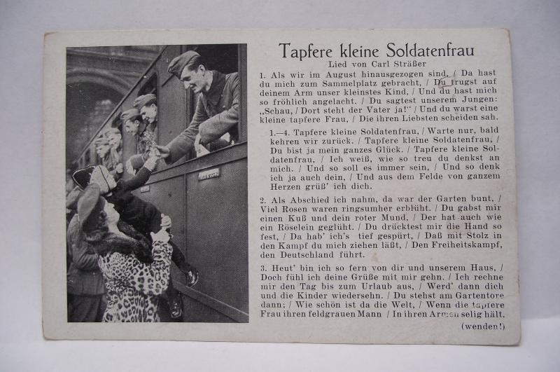 Wehrmacht Photo Post Card. Song Lyrics.