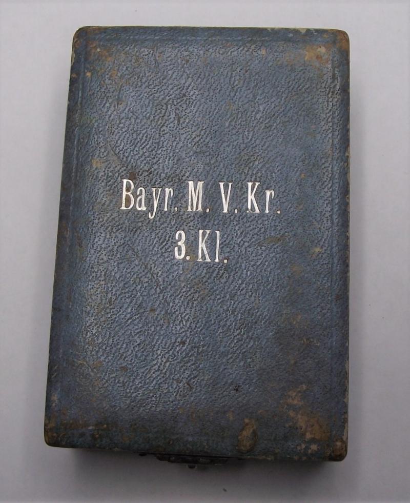 WW1 Bavarian Military Merit, 3rd Class, Award Case.
