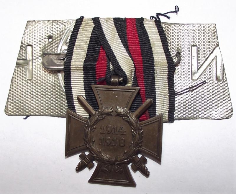 PRICE REDUCED. WW2 Hindenburg Cross, Cigarette Box Homemade Mount.