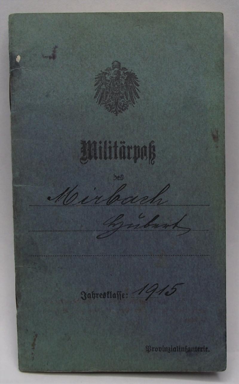 WW1 German Military Passbook.
