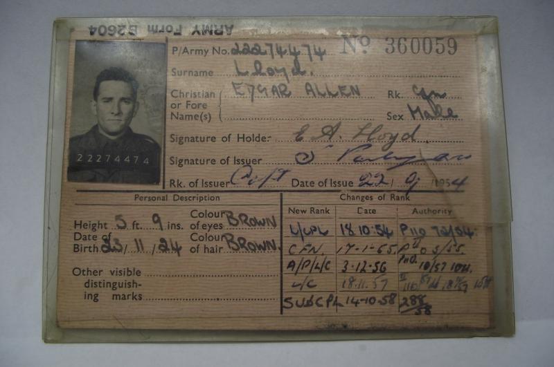 1950's British ID Card, B2604.