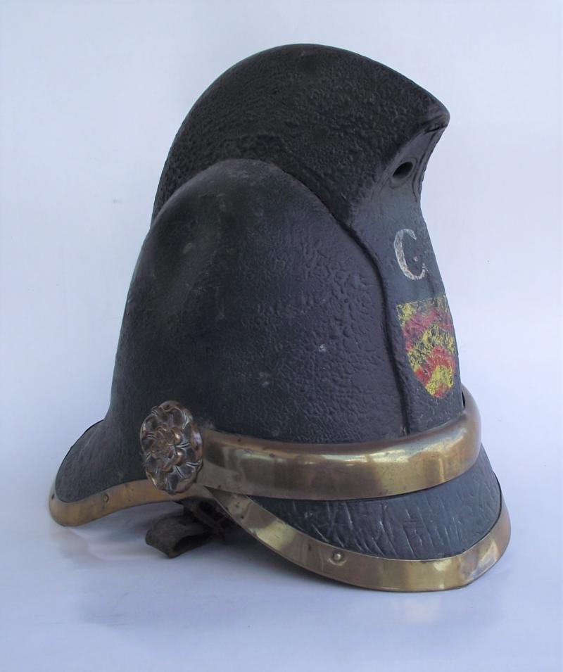 Vintage Cardiff City Fire Brigade Leather ''Hendry'' Helmet.