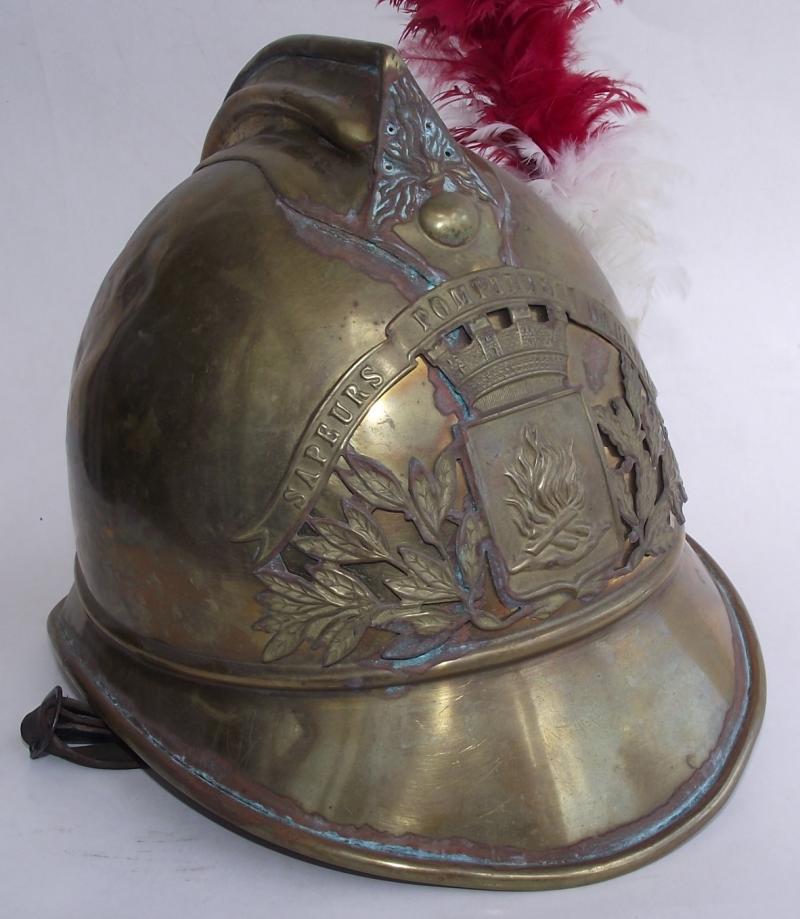 French M1885 Firefighters Helmet. Somme Village.