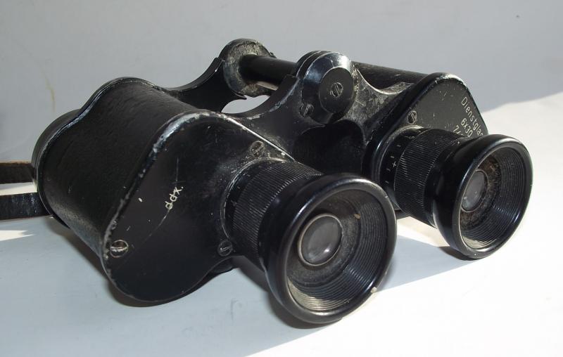German 6X30 ''ddx'' Marked Binoculars and Matching Marked Leather Neck Strap.