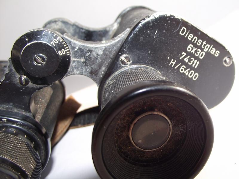 German 6X30 ''ddx'' Marked Binoculars and Matching Marked Leather Neck Strap.