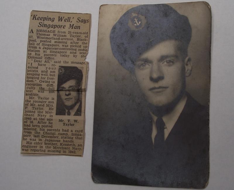 British Japanese POW Photo and Newspaper Cutting.