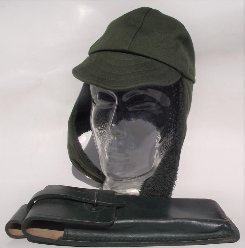 Argentinian Military Winter Cap and Leather Pouch.