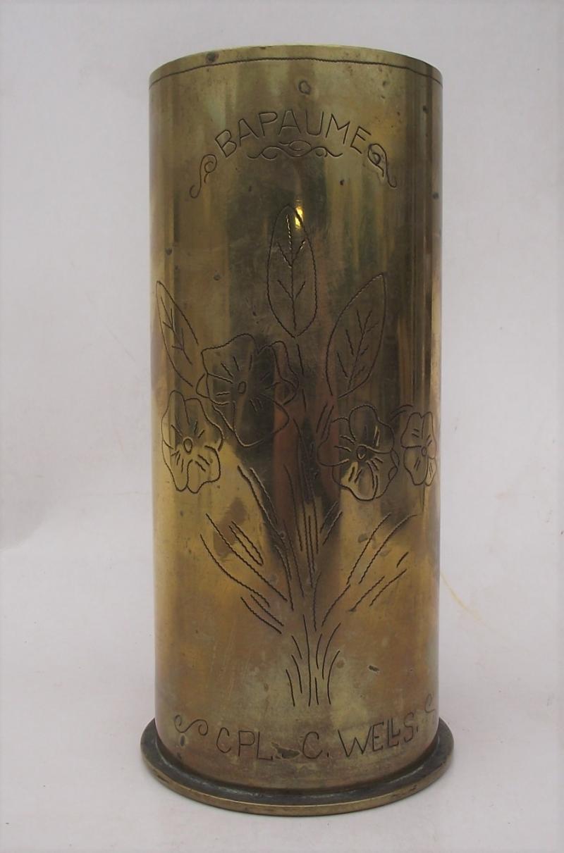 Named WW1 1917 German Shell Case. Bapaume.