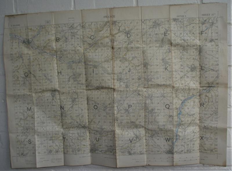 WW1 British Map, 1918 France.