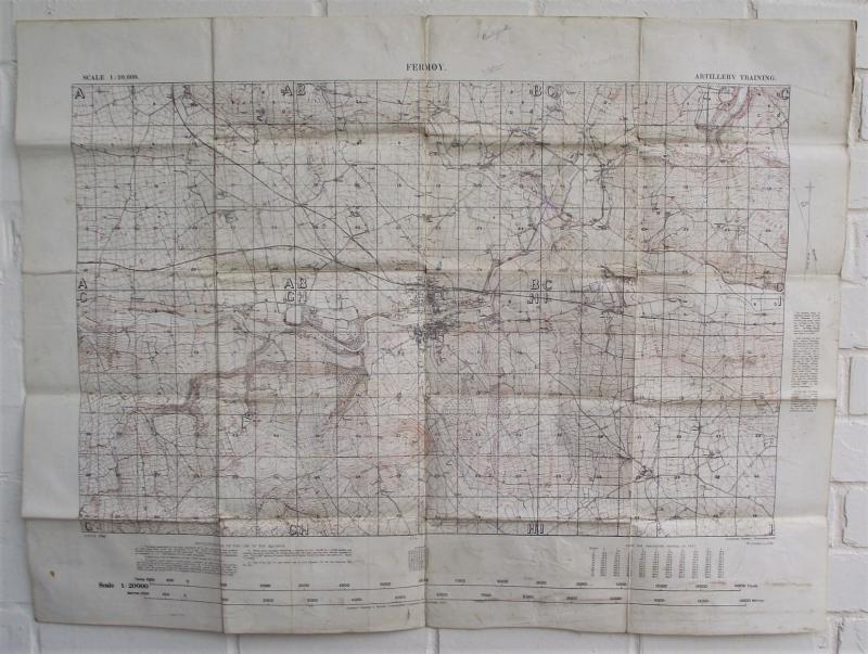 WW1 British Map, 1918, Artillery Training, Fermoy.