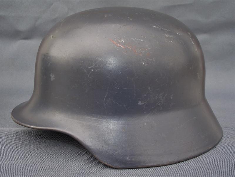 West German Police M53 Ventless Steel Helmet.