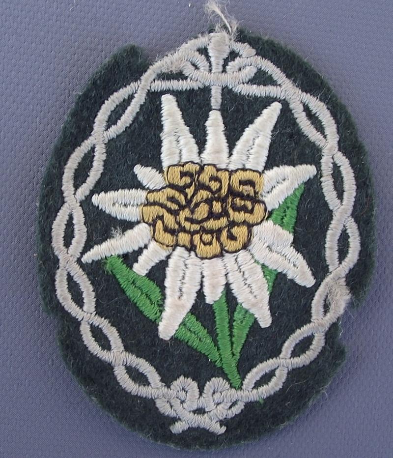 Gerbesjager Cloth Edelsweiss Arm Patch.