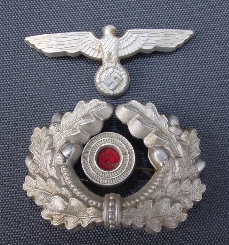 German Heer Visor Cap Insignia Set.