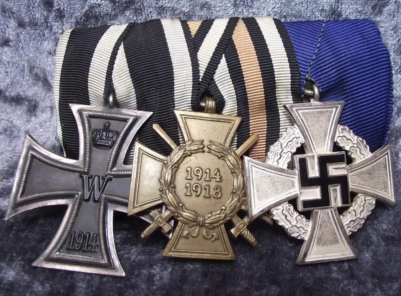 Imperial and Third Reich Medal Bar.