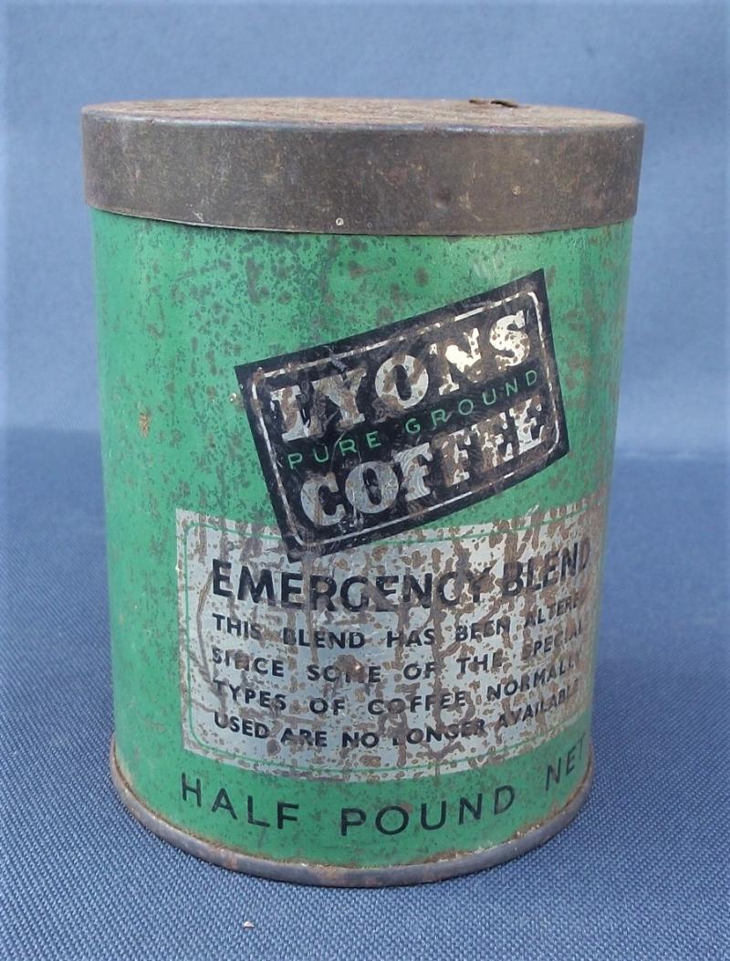 WW2 Lyons Ground Coffe Tin. Food is a Munition of War!