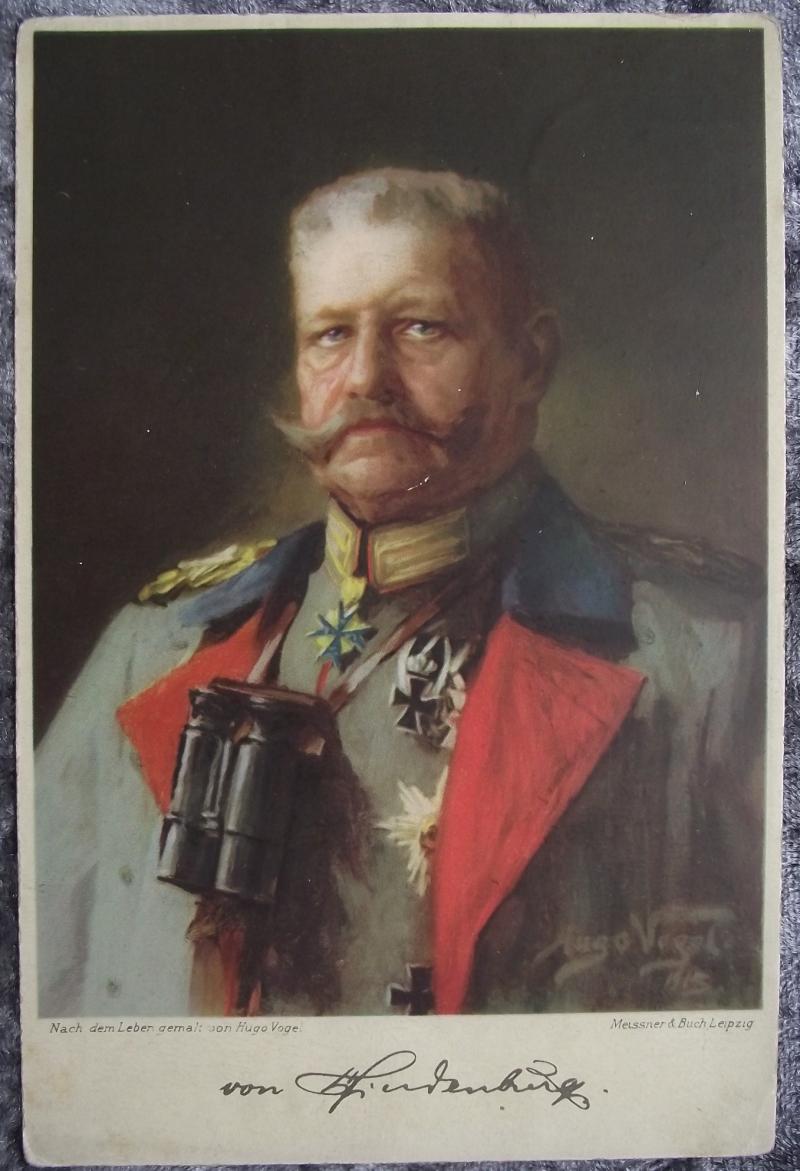 Imperial German Post Card. Hindenberg, 1916.