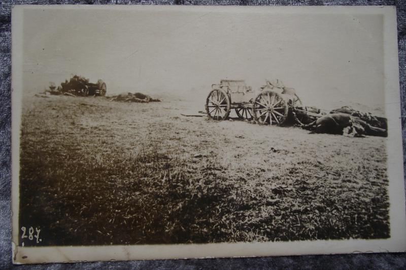 WW1 British Post Card. Destroyed Munitions Column.