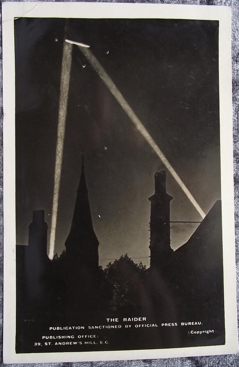WW1 British Post Card. The Raider. Zeppelin.