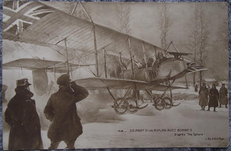 WW1 French Post Card. British AirCo DH.2.