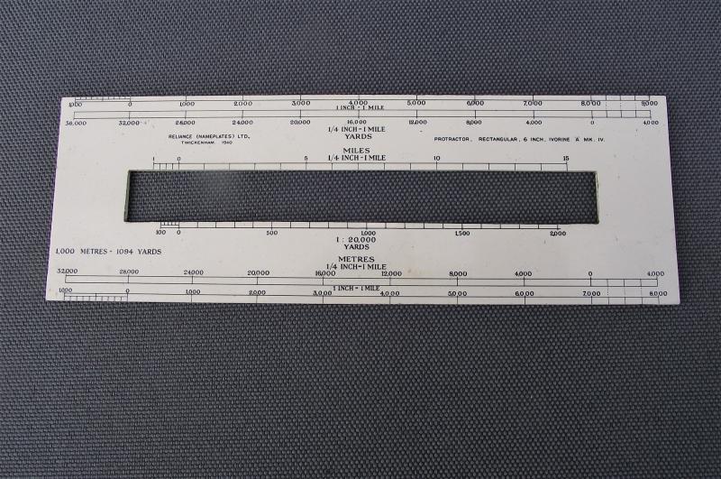British 1940 Dated Map Case Protractor.
