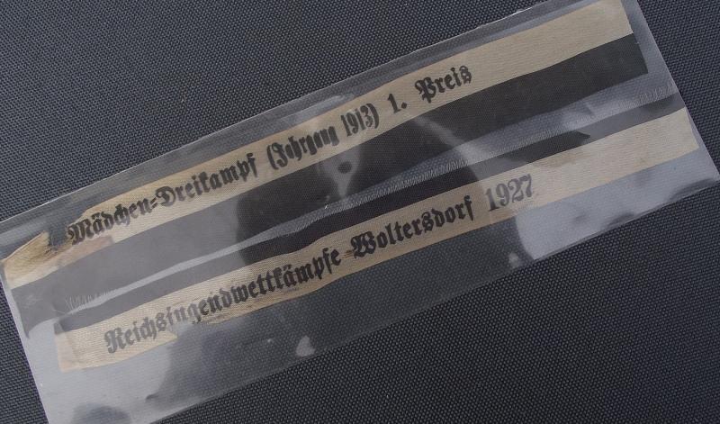 1927 Reichs Jugend Wettkampfe Winners Ribbon.