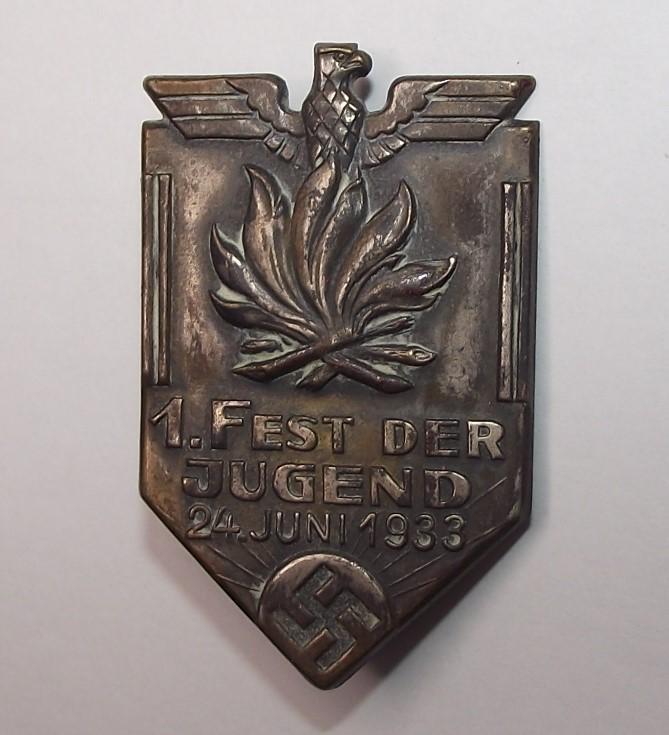 Hitler Youth, 1933 Fest Der Jugend, Event Participation Badge.