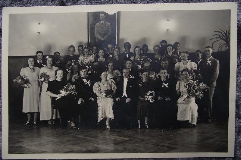 Celebration with Hitler Photo Post Card.
